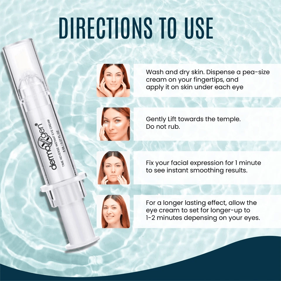 Dermaxgen TIME REVERSE Eye Cream Instant AntiWrinkle Formula To Remove Dark Circles Puffy Eyes  Fin 6