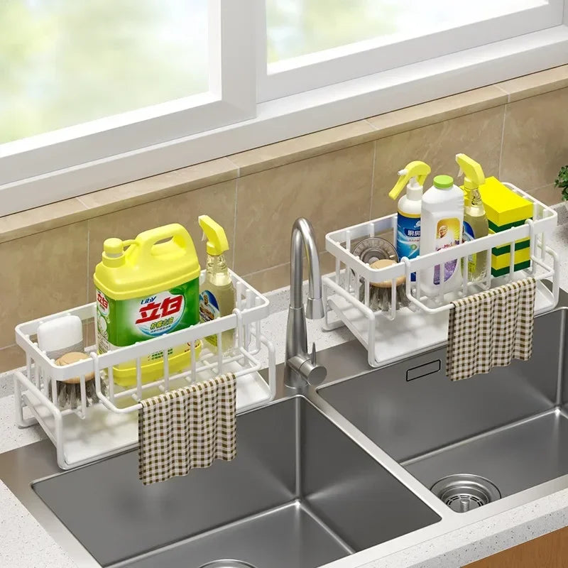 Kitchen Sponge Rack Organizer Multifunctional Sink Shelf for Rag Dishcloth  Detergent Storage  S