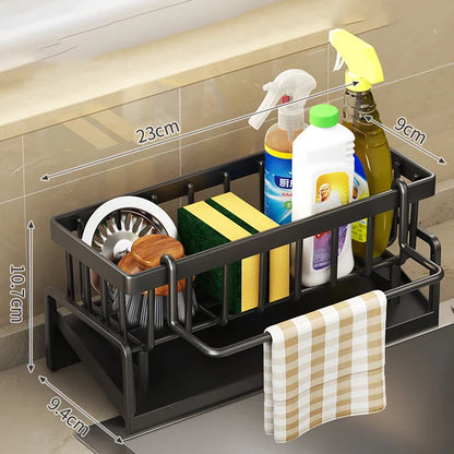 Kitchen Sponge Rack Organizer Multifunctional Sink Shelf for Rag Dishcloth  Detergent Storage  S