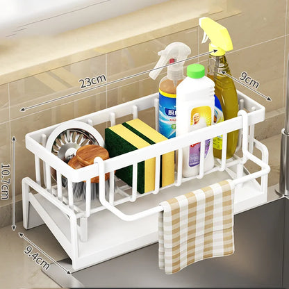 Kitchen Sponge Rack Organizer Multifunctional Sink Shelf for Rag Dishcloth  Detergent Storage  S