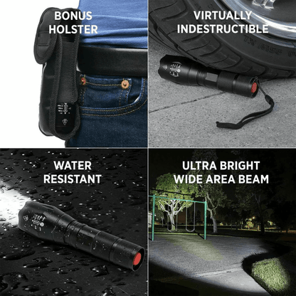 Military Grade LED Tactical Flashlight Zoomable Torch Light For Camping  Emergency Use 2