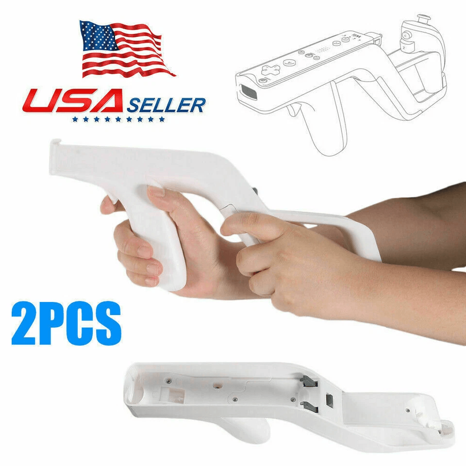 2PCS Zapper Gun For Nintendo Wii Remote  Wiimote Controller  Shooting Game Accessory Grip Handle At 2