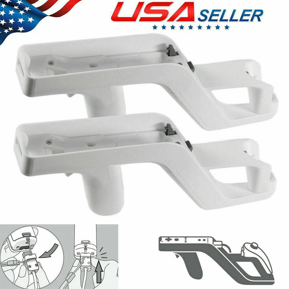 2PCS Zapper Gun For Nintendo Wii Remote  Wiimote Controller  Shooting Game Accessory Grip Handle At 1