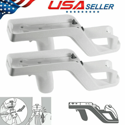2PCS Zapper Gun For Nintendo Wii Remote  Wiimote Controller  Shooting Game Accessory Grip Handle At 1