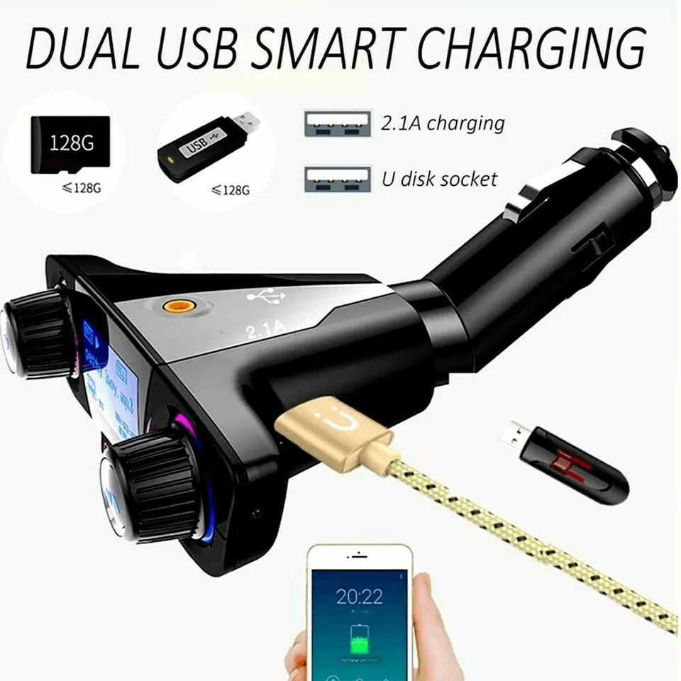 Wireless Bluetooth Car FM Transmitter MP3 Player With USB Charger HandsFree Radio Adapter Kit For M 7