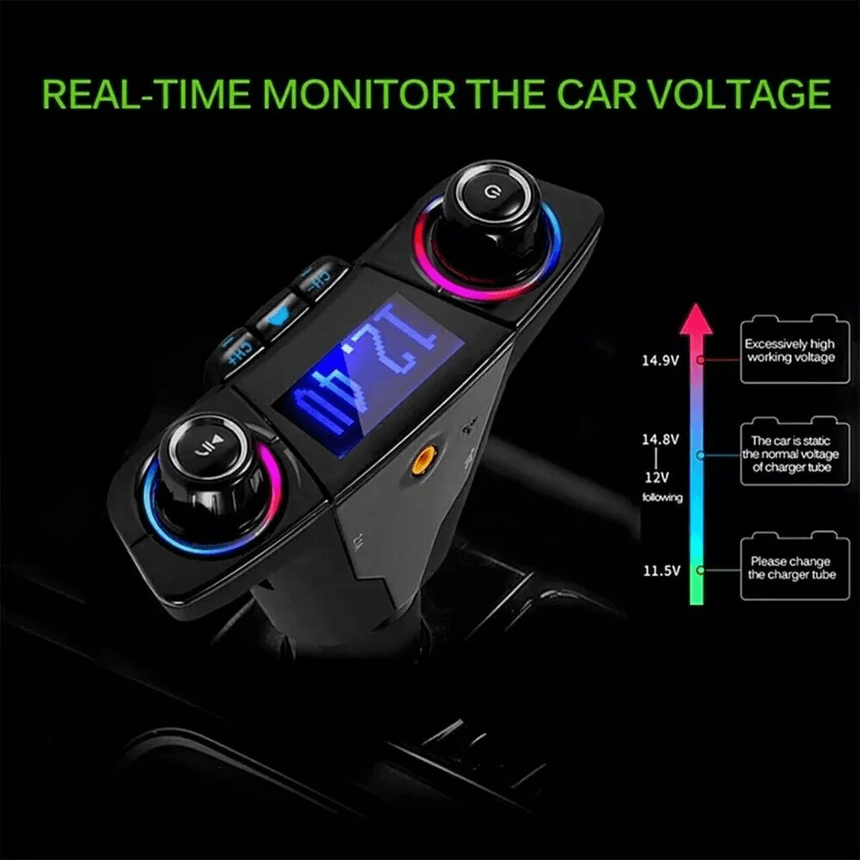 Wireless Bluetooth Car FM Transmitter MP3 Player With USB Charger HandsFree Radio Adapter Kit For M 1