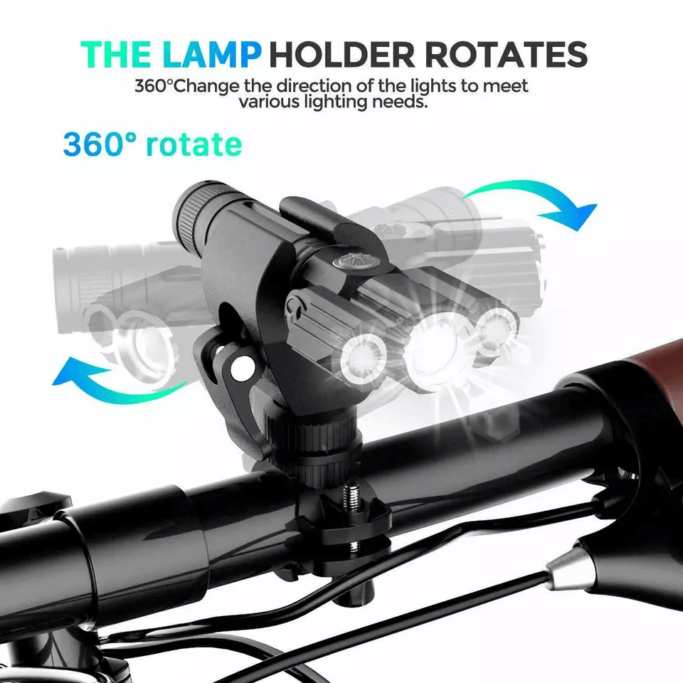 USB Rechargeable LED Bicycle Headlight Bike Head Light Front Lamp Set With Rear Tail Light For Nigh 5