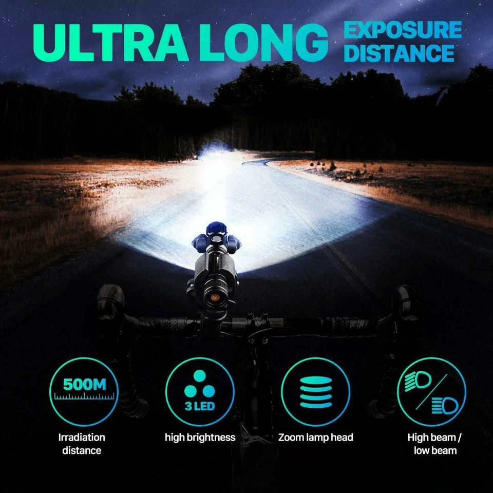 USB Rechargeable LED Bicycle Headlight Bike Head Light Front Lamp Set With Rear Tail Light For Nigh 1