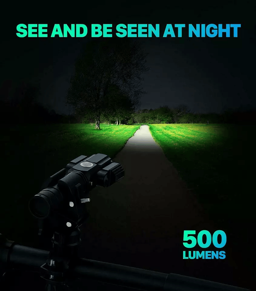 USB Rechargeable LED Bicycle Headlight Bike Head Light Front Lamp Set With Rear Tail Light For Nigh 3
