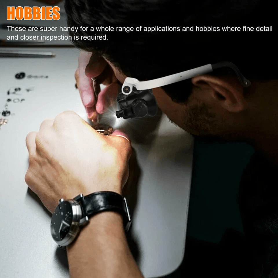LED Light Head Magnifier Loupe High Clarity Magnifying Glass For Jewelry Watch Repair Reading  Elec