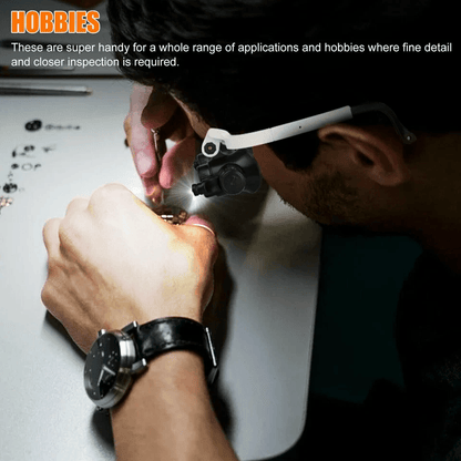 LED Light Head Magnifier Loupe High Clarity Magnifying Glass For Jewelry Watch Repair Reading  Elec