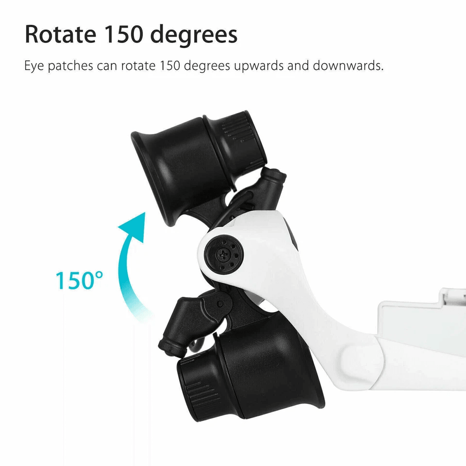 LED Light Head Magnifier Loupe High Clarity Magnifying Glass For Jewelry Watch Repair Reading  Elec