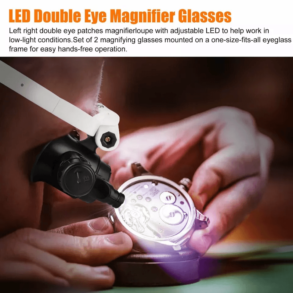 LED Light Head Magnifier Loupe High Clarity Magnifying Glass For Jewelry Watch Repair Reading  Elec