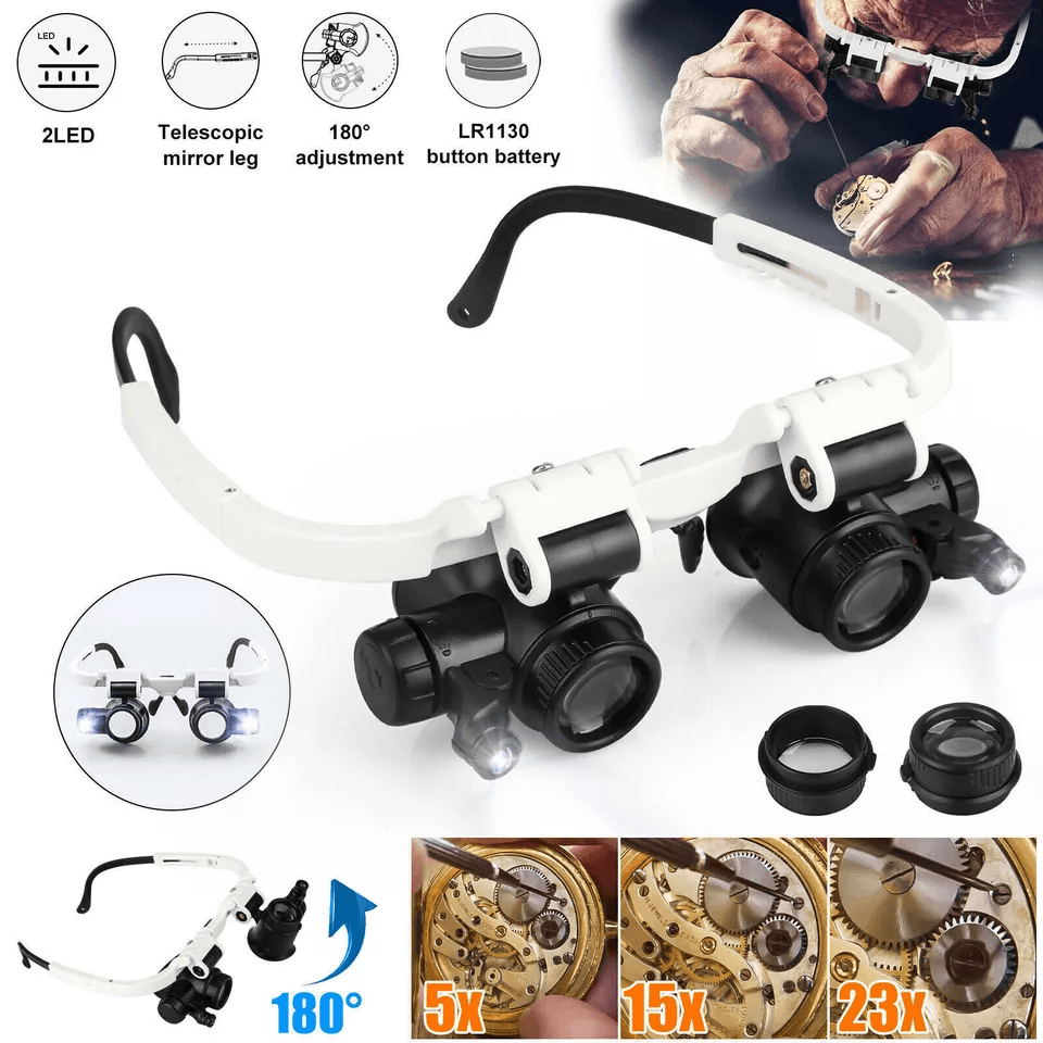 LED Light Head Magnifier Loupe High Clarity Magnifying Glass For Jewelry Watch Repair Reading  Elec