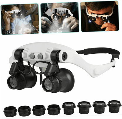 LED Light Head Magnifier Loupe, High Clarity Magnifying Glass for Jewelry, Watch Repair, Reading & Electronics Work