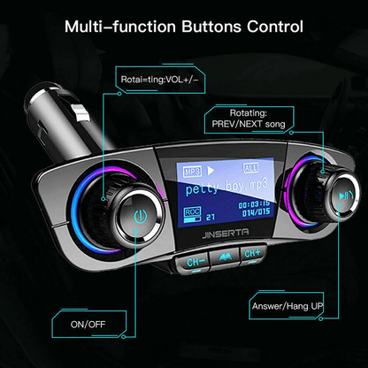 Bluetooth Car FM Transmitter MP3 Player Hands Free Radio Adapter Kit With Dual USB Charger And LED  2
