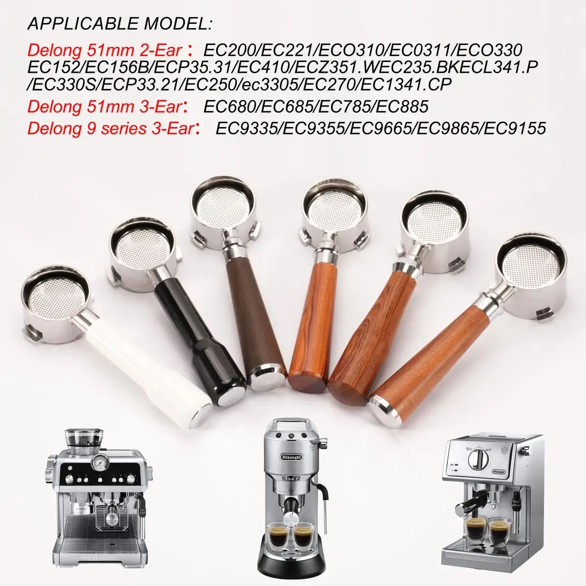 Professional Bottomless Portafilter For DeLonghi Espresso Machine Coffee Handle  Filter Basket Repl 1