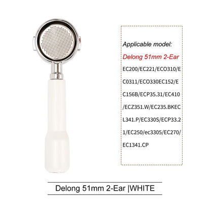 Professional Bottomless Portafilter For DeLonghi Espresso Machine Coffee Handle  Filter Basket Repl 7