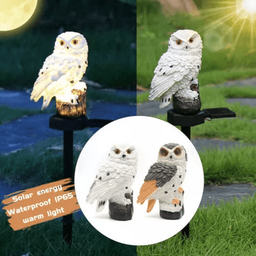 Solar Owl Stake Lights Decorative Outdoor Yard Lighting For Garden Lawn  Pathway 1