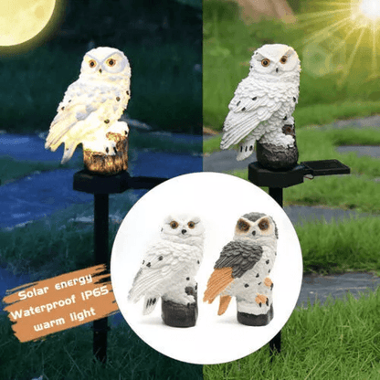 Solar Owl Stake Lights Decorative Outdoor Yard Lighting For Garden Lawn  Pathway 1