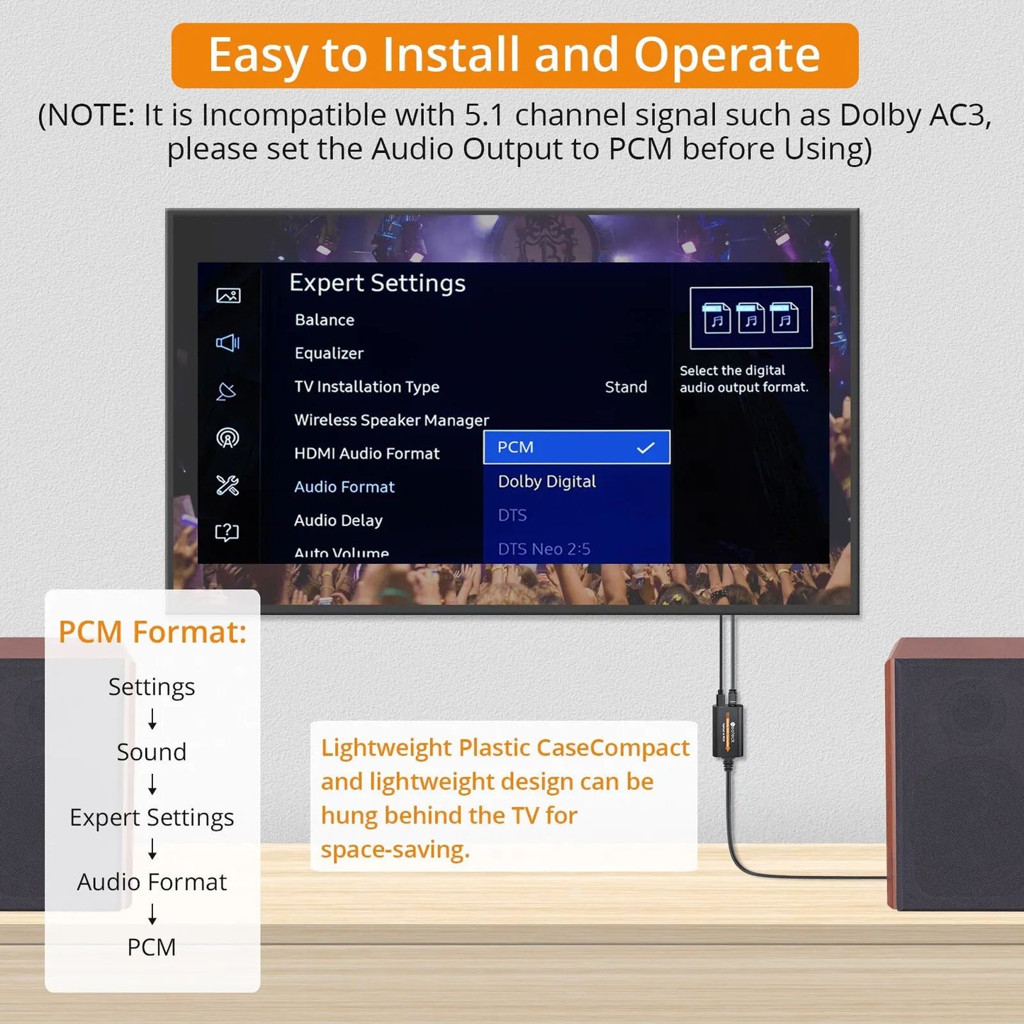 Neoteck 192kHz DAC ConverterOptical Toslink To RCA Audio Adapter Hi Res Digital To Analog Converter 2