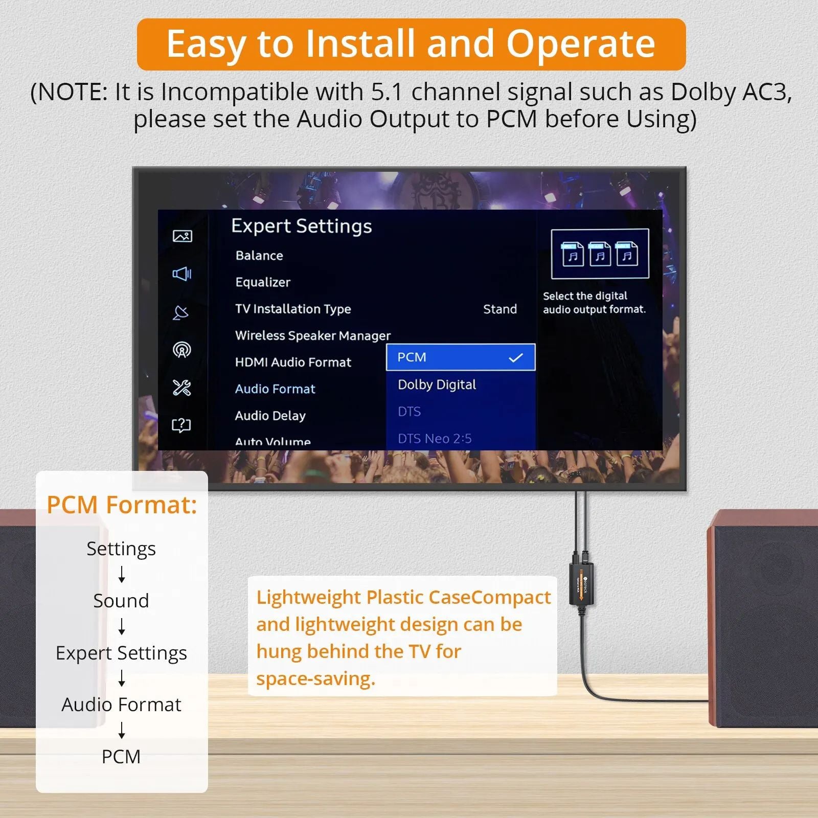 Neoteck 192kHz DAC ConverterOptical Toslink To RCA Audio Adapter Hi Res Digital To Analog Converter 2