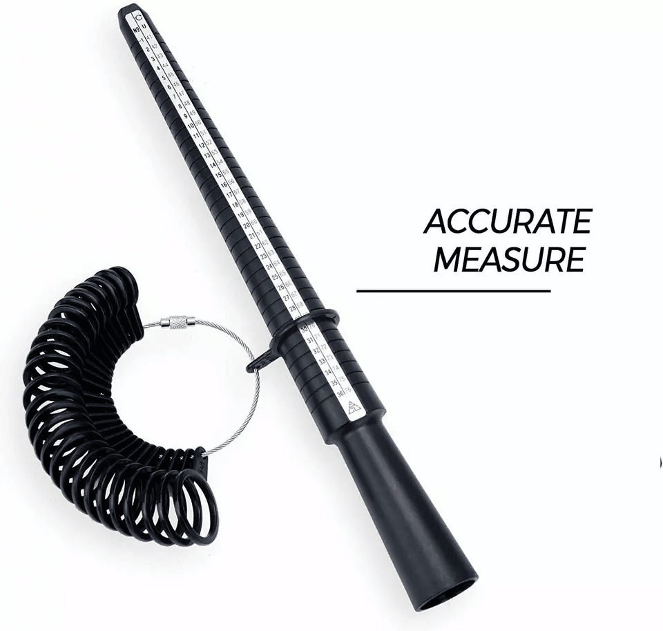 Ring Sizer Gauge Mandrel Set, Plastic Finger Sizing Measure Stick for Jewelry Making
