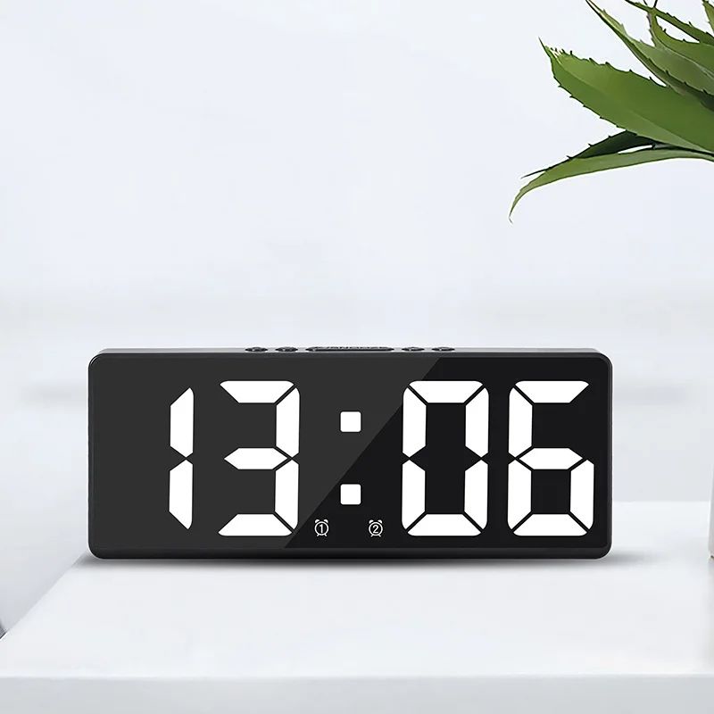Voice Control Digital Alarm Clock With Temperature Display Snooze  Night Mode 1224H AntiDisturb Des 3