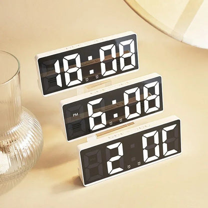 Voice Control Digital Alarm Clock With Temperature Display Snooze  Night Mode 1224H AntiDisturb Des 1