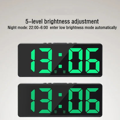 Voice Control Digital Alarm Clock With Temperature Display Snooze  Night Mode 1224H AntiDisturb Des 13