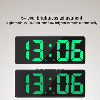 Voice Control Digital Alarm Clock With Temperature Display Snooze  Night Mode 1224H AntiDisturb Des 10