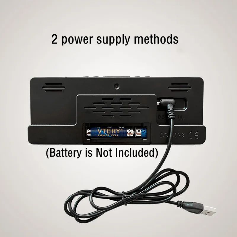 Voice Control Digital Alarm Clock With Temperature Display Snooze  Night Mode 1224H AntiDisturb Des 12