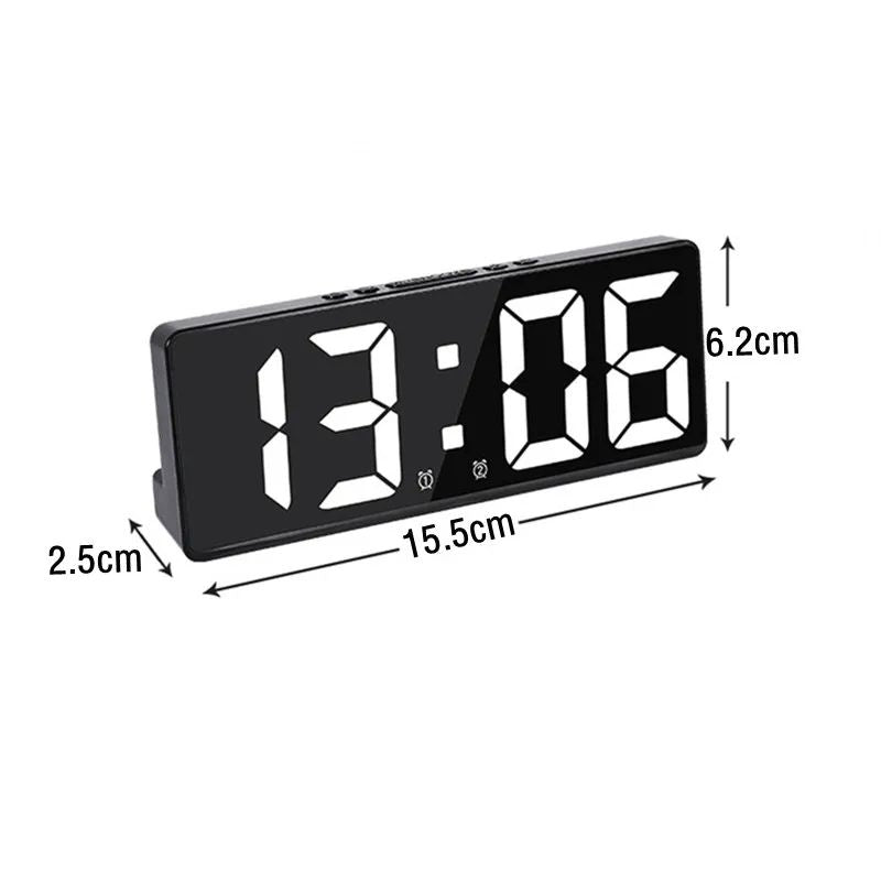 Voice Control Digital Alarm Clock With Temperature Display Snooze  Night Mode 1224H AntiDisturb Des 14