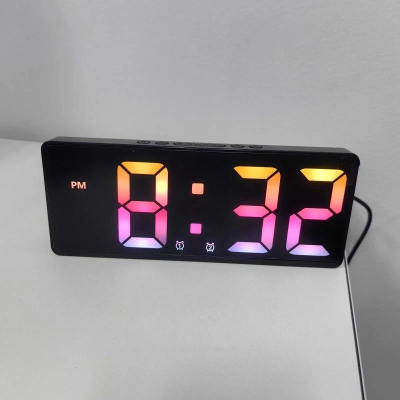 Voice Control Digital Alarm Clock With Temperature Display Snooze  Night Mode 1224H AntiDisturb Des 21