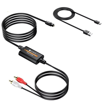 Neoteck 192kHz DAC Converter,Optical Toslink to RCA Audio Adapter, Hi Res Digital to Analog Converter with USB Power