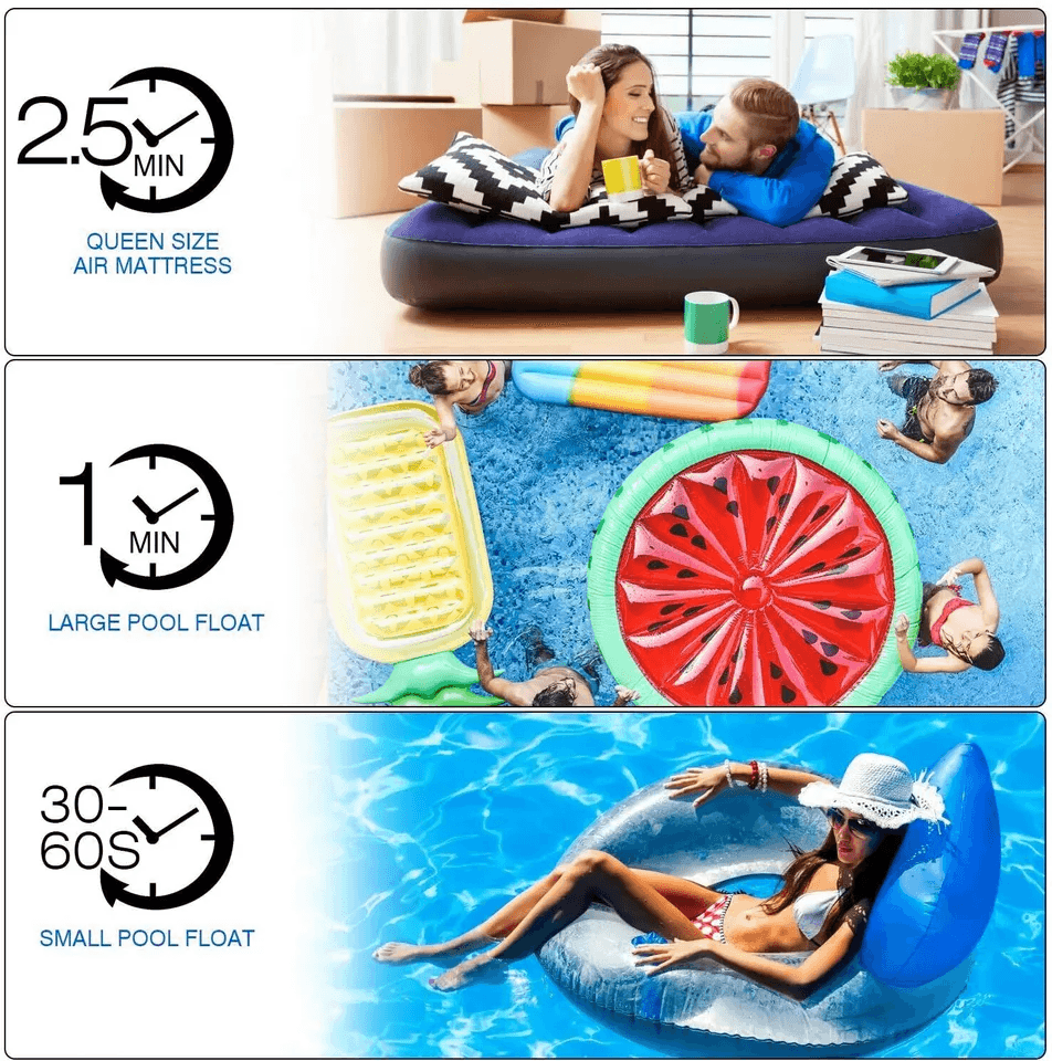 Portable Air Pump For Inflatables Electric Air Mattress Pump With Nozzles For Bed Pool Floats Boats 1