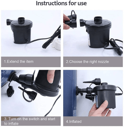 Portable Air Pump For Inflatables Electric Air Mattress Pump With Nozzles For Bed Pool Floats Boats 5