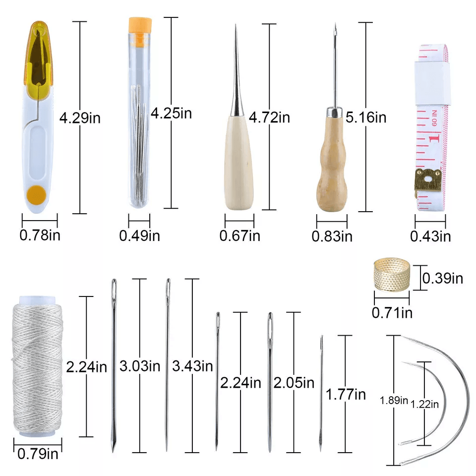 Leather Waxed Thread Sewing Kit Complete Hand Stitching Tools With Needles Awl  Accessories For DIY 2