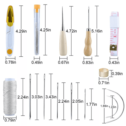 Leather Waxed Thread Sewing Kit Complete Hand Stitching Tools With Needles Awl  Accessories For DIY 2