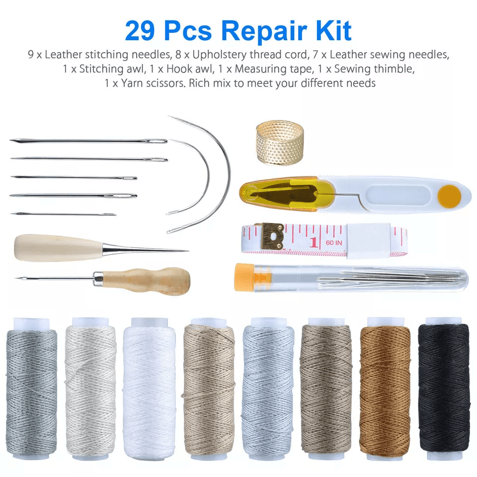 Leather Waxed Thread Sewing Kit Complete Hand Stitching Tools With Needles Awl  Accessories For DIY 1