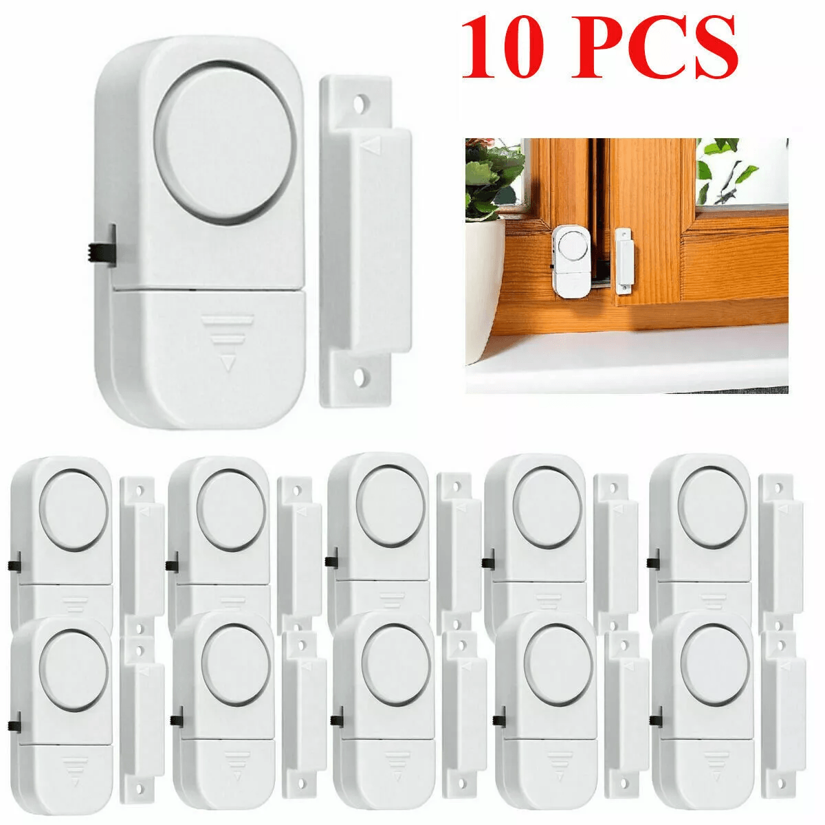 Wireless Door Window Alarm System, Home Burglar Security Magnetic Sensor Kit