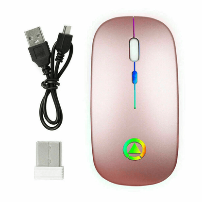 Wireless Optical Mouse USB Rechargeable RGB Cordless Mice For PC  Laptop 6