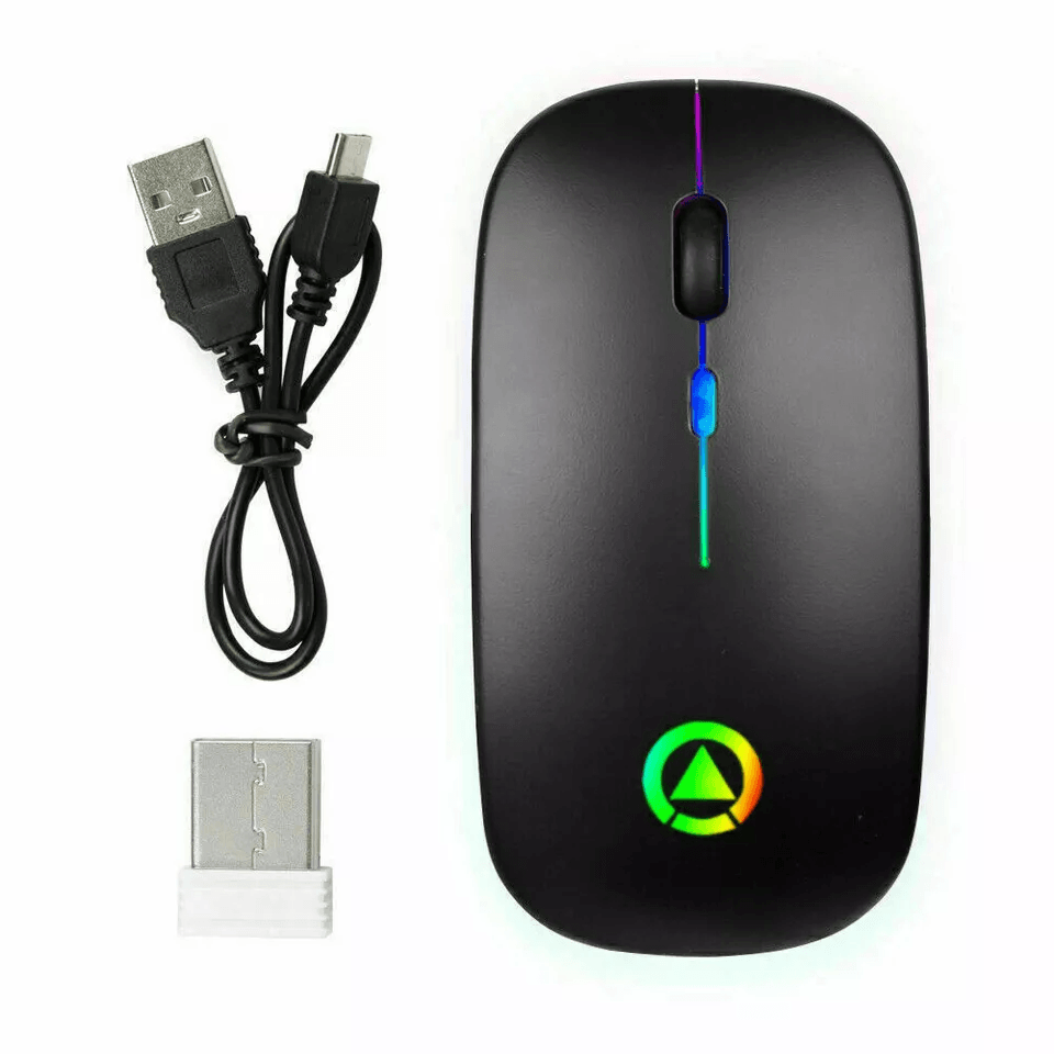 Wireless Optical Mouse USB Rechargeable RGB Cordless Mice For PC  Laptop 7