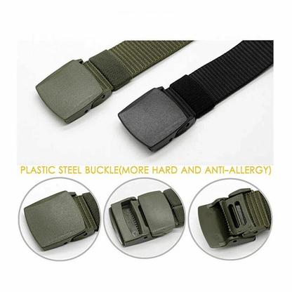 Men Plastic Cam Buckle Canvas Tactical Waistband HeavyDuty Military Webbing Belt For Police Work Hu 1