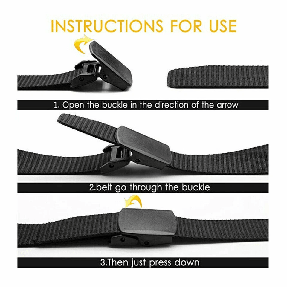 Men Plastic Cam Buckle Canvas Tactical Waistband HeavyDuty Military Webbing Belt For Police Work Hu 2