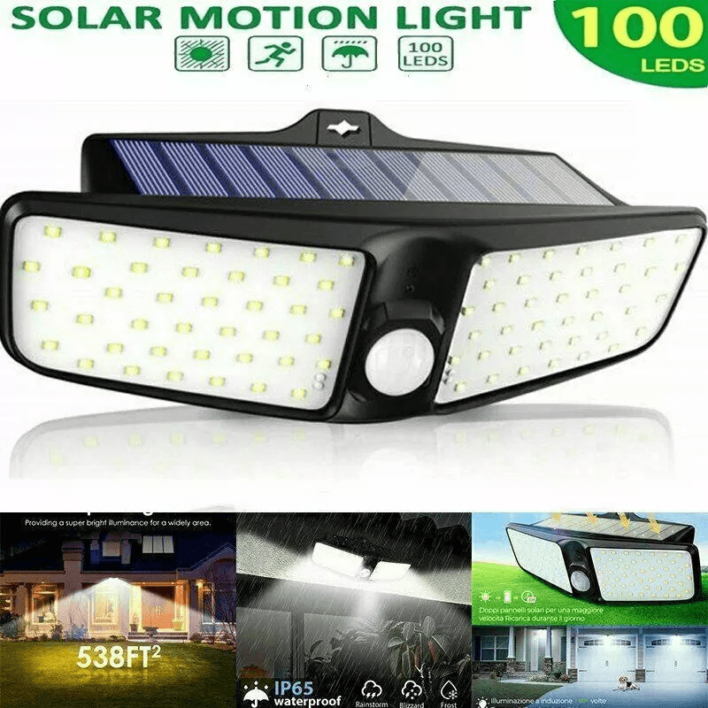 LED Solar Motion Sensor Light, Waterproof Outdoor Security Lamp for Garden and Yard