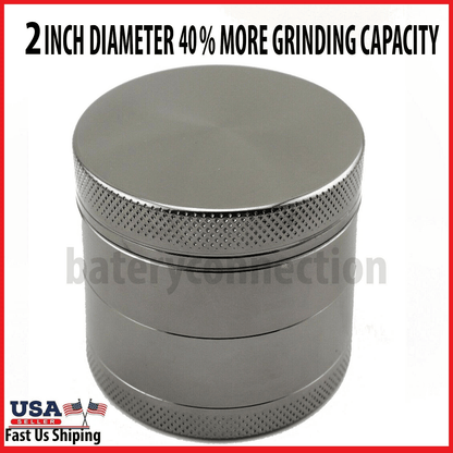 New 4 Piece Herbal Alloy Metal Grinder | Chromium Crusher Tobacco Herb Spice Grinder for Smoking & Kitchen Use