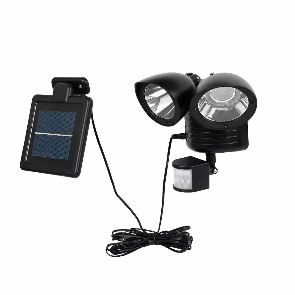 LED Dual Security Detector Solar Spot Light Motion Sensor Outdoor Floodlight With Adjustable Heads  5