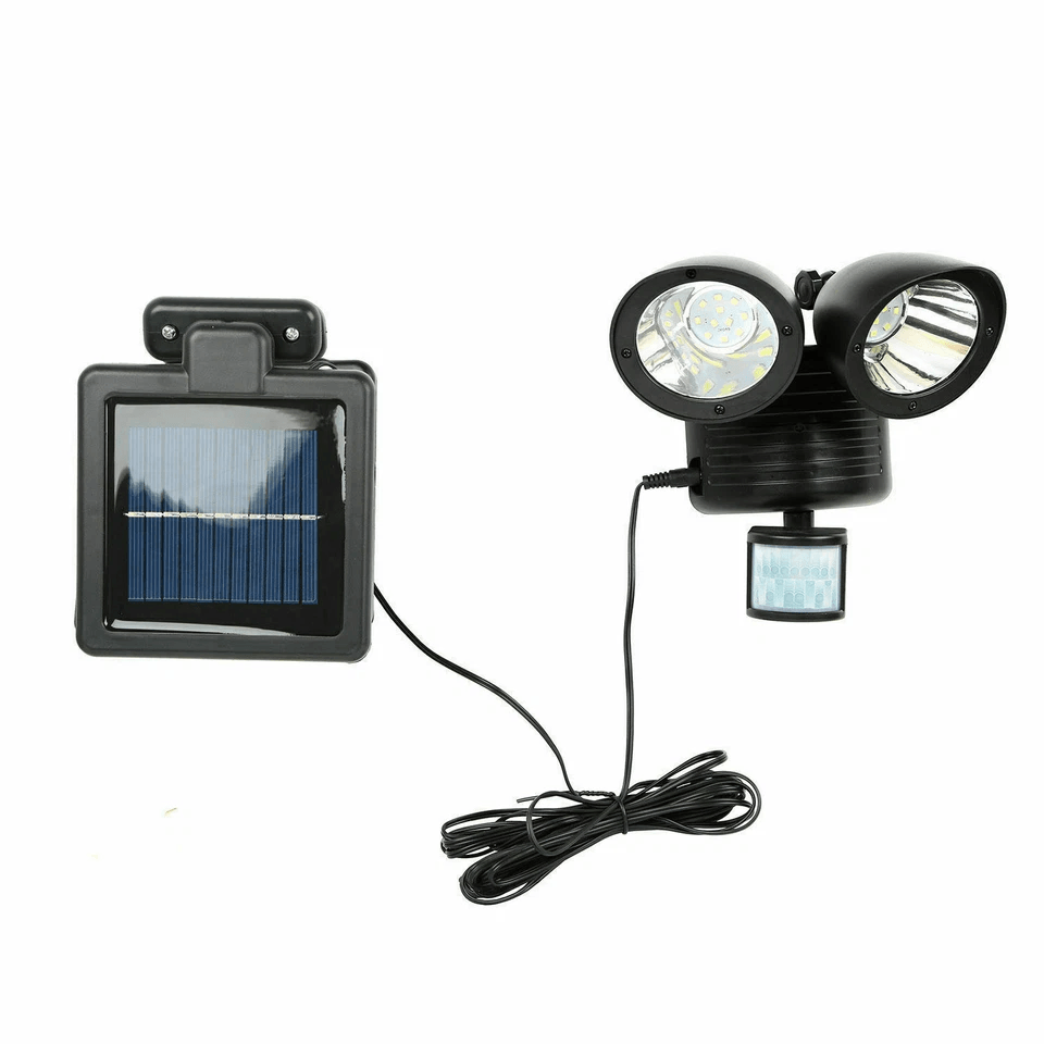 LED Dual Security Detector Solar Spot Light Motion Sensor Outdoor Floodlight With Adjustable Heads  2
