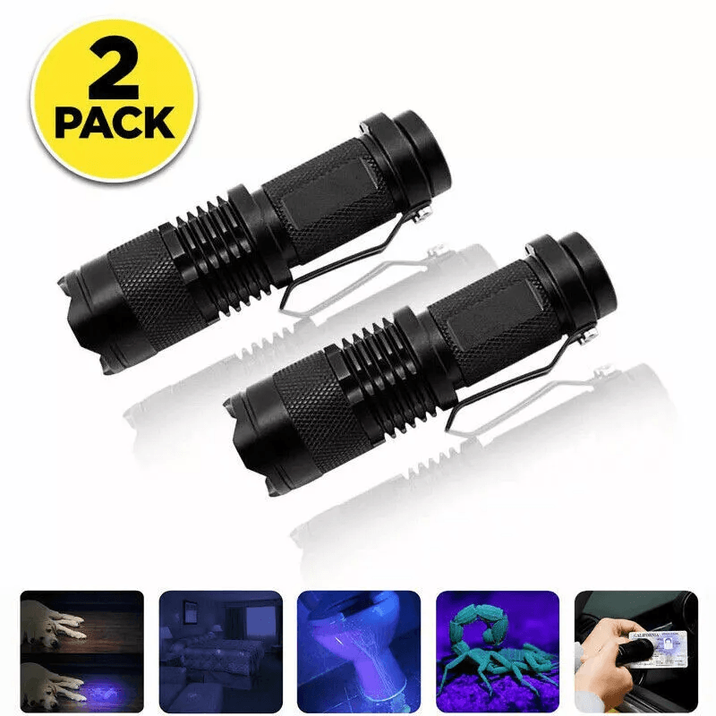 UV Ultra Violet LED Flashlight, Blacklight Inspection Torch for Currency, Pet Stains, and Leak Detection